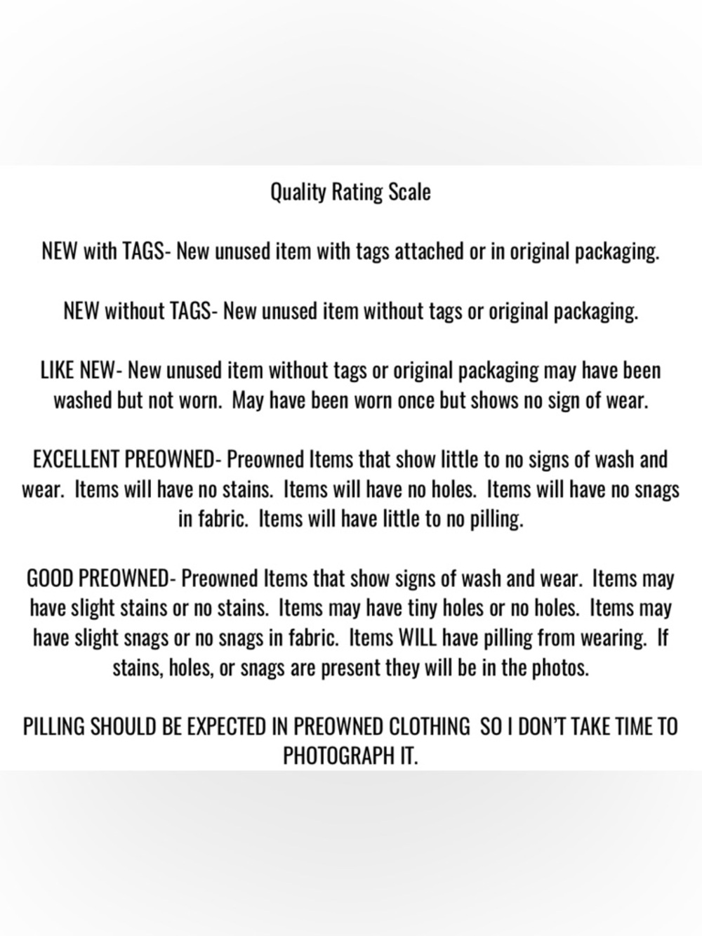 PROMOTIONAL SIGNAGE DO NOT PURCHASE-Quality Rating Scale